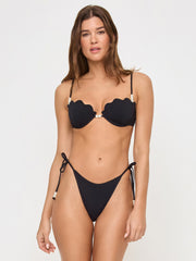 L*Space Sunrise Seashell Top in Black, view 4, click to see full size