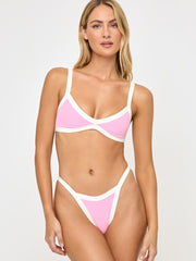 L*Space Taylor Top in Pink Sugar/Cream, view 4, click to see full size