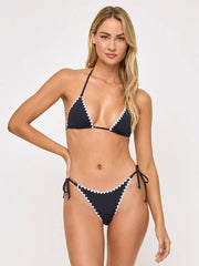 L*Space Zahra Bottom in Black/Cream, view 4, click to see full size