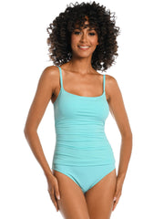 La Blanca Island Goddess Lingerie Maillot in Ice Blue, view 1, click to see full size