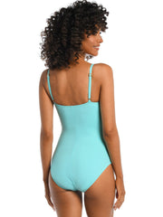 La Blanca Island Goddess Lingerie Maillot in Ice Blue, view 2, click to see full size