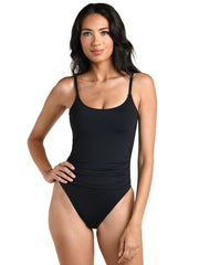 Island Goddess Lingerie One Piece Scoop Back In Black, view 1, click to see full size