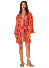 Joy Kaftan in Flamingo Palm, view 1, click to see full size