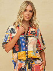 Maaji Saona Long Shirt in Paradise Postals, view 1, click to see full size