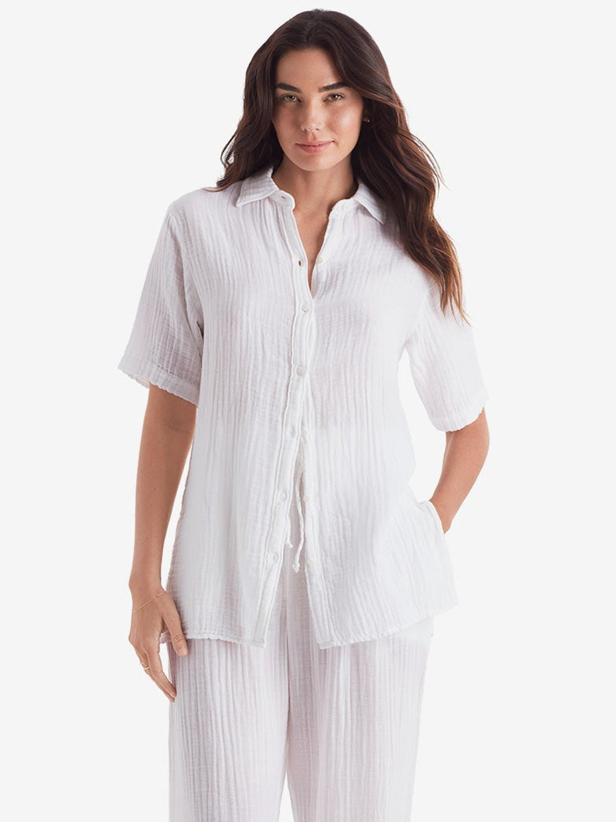 Mimi Flamingo Vista Shirt in White