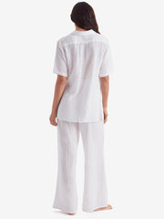 Mimi Flamingo Vista Shirt in White, view 3, click to see full size