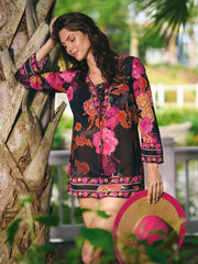 Pia Rossini Milani Cover Up in Black, view 3, click to see full size