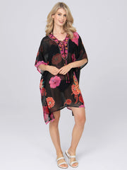 Pia Rossini Milani Kaftan in Black, view 1, click to see full size