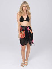 Pia Rossini Milani Sarong in Black, view 1, click to see full size