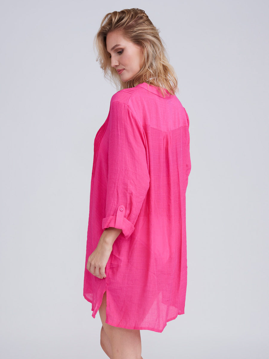 Pia Rossini Reeva Beach Shirt in Fuchsia