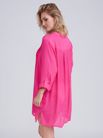 Pia Rossini Reeva Beach Shirt in Fuchsia