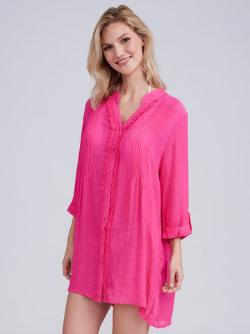 Pia Rossini Reeva Beach Shirt in Fuchsia