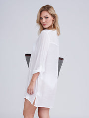Pia Rossini Reeva Beach Shirt in White, view 2, click to see full size