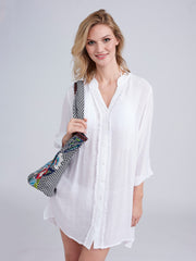 Pia Rossini Reeva Beach Shirt in White, view 3, click to see full size