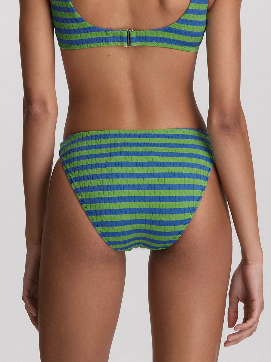 Polo Ralph Lauren Cable Stripe Minimal Bikini Bottom in Colby Blue/Green