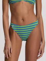 Polo Ralph Lauren Cable Stripe Minimal Bikini Bottom in Colby Blue/Green, view 1, click to see full size