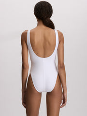 Polo Ralph Lauren Terry Polo Bear Scoop Tank One Piece in White, view 2, click to see full size