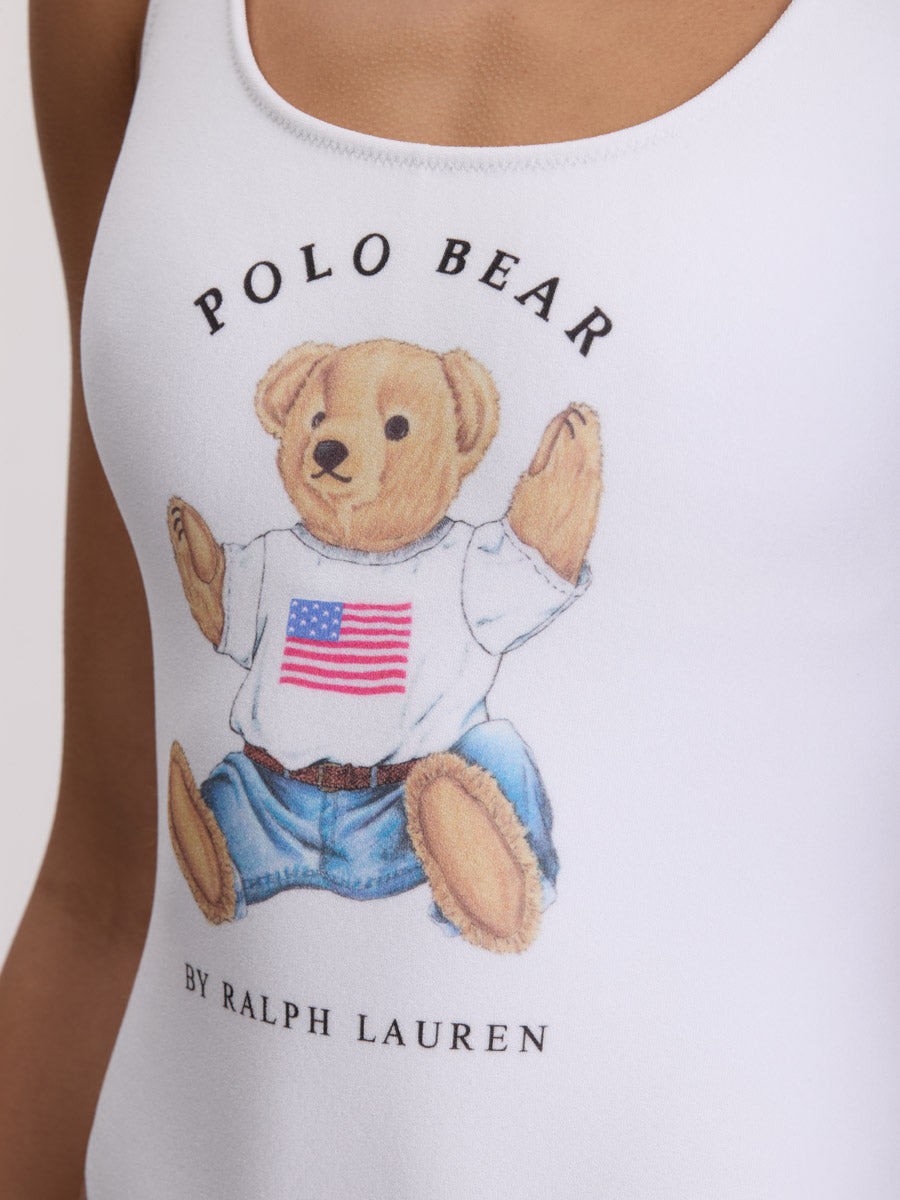 Polo Ralph Lauren Terry Polo Bear Scoop Tank One Piece in White