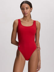 One Piece Square Neck In Cruise Red, view 1, click to see full size