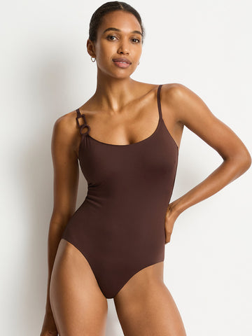 Sea Level Mythos Scoop Neck One Piece in Cocoa