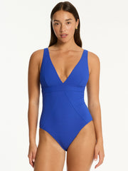 Sea Level Spinnaker Panel Line One Piece in Cobalt, view 1, click to see full size