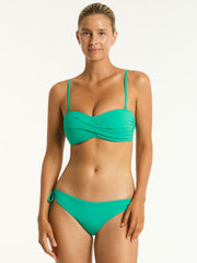 Sea Level Essentials Twist Bandeau in Evergreen, view 4, click to see full size