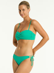 Sea Level Essentials Twist Bandeau in Evergreen, view 3, click to see full size