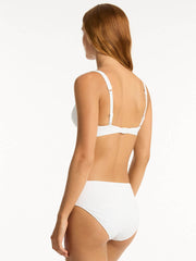 Sea Level Interlace Longline Top in White, view 2, click to see full size