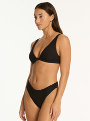 Spinnaker Longline Bralette in Black, view 4, click to see full size