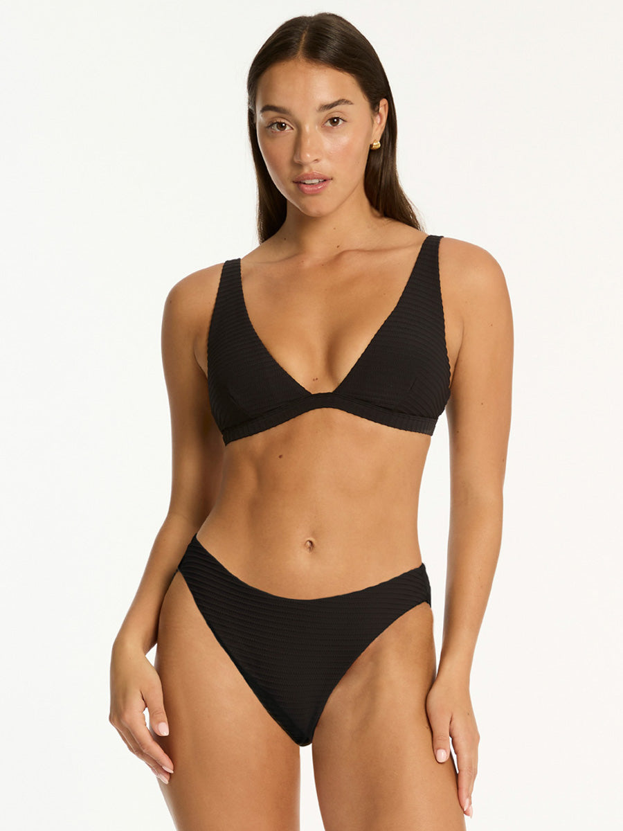 Spinnaker Longline Bralette in Black