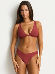 Spinnaker Longline Bralette in Terracotta, view 3, click to see full size