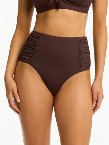 Sea Level Essentials High Waist Bottoms In Cocoa