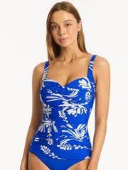 Sea Level Tradewind Twist Front Tankini in Cobalt, view 1, click to see full size