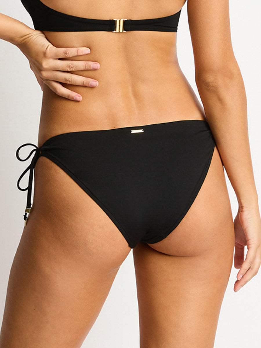 Sea Level Elysian Tie Side Cheeky Bottom in Black