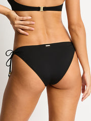 Sea Level Elysian Tie Side Cheeky Bottom in Black, view 2, click to see full size