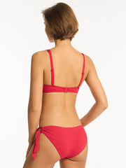Sea Level Essentials Longline Top in Red, view 2, click to see full size