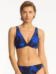 Sea Level Tradewind Longline Underwire Top in Night Sky, view 1, click to see full size