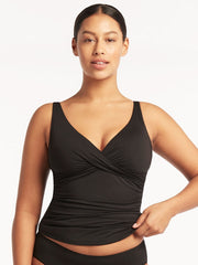 Sea Level Essentials Multifit Singlet in Black, view 1, click to see full size