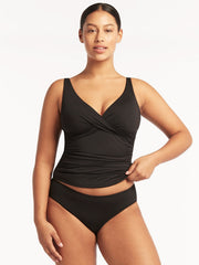 Sea Level Essentials Multifit Singlet in Black, view 3, click to see full size