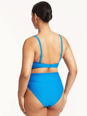 Sea Level Honeycomb Cross Front Multift Top in Capri, view 2, click to see full size