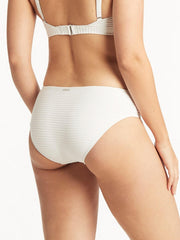 Sea Level Spinnaker Mid Bikini Bottoms In White, view 2, click to see full size