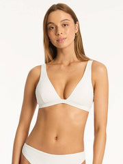 Sea Level Spinnaker Longline Bralette In White, view 1, click to see full size