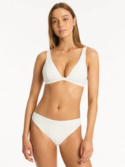 Sea Level Spinnaker Longline Bralette In White, view 3, click to see full size