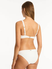 Sea Level Spinnaker Longline Bralette In White, view 2, click to see full size