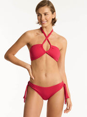 Sea Level Nouveau Tie Side Regular Bottoms in Raspberry, view 3, click to see full size