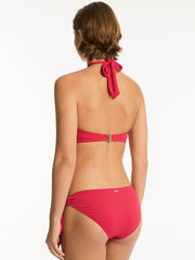 Sea Level Nouveau Halter Bandeau in Raspberry, view 2, click to see full size