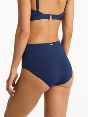 Sea Level Infinity High Waist Bottoms in Indigo, view 2, click to see full size