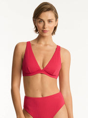 Sea Level Nouveau Longline Underwire Bra in Raspberry, view 1, click to see full size
