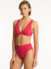 Sea Level Nouveau Longline Underwire Bra in Raspberry, view 4, click to see full size