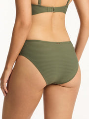 Sea Level Spinnaker Mid Bikini Bottoms In Khaki, view 2, click to see full size